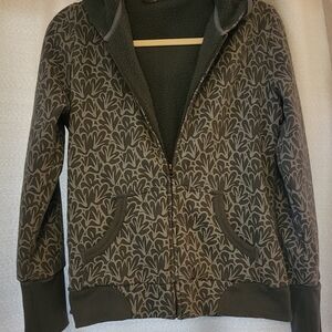 Horny Toad Textured Green Gray Hoodie W Abstract Design | Size M